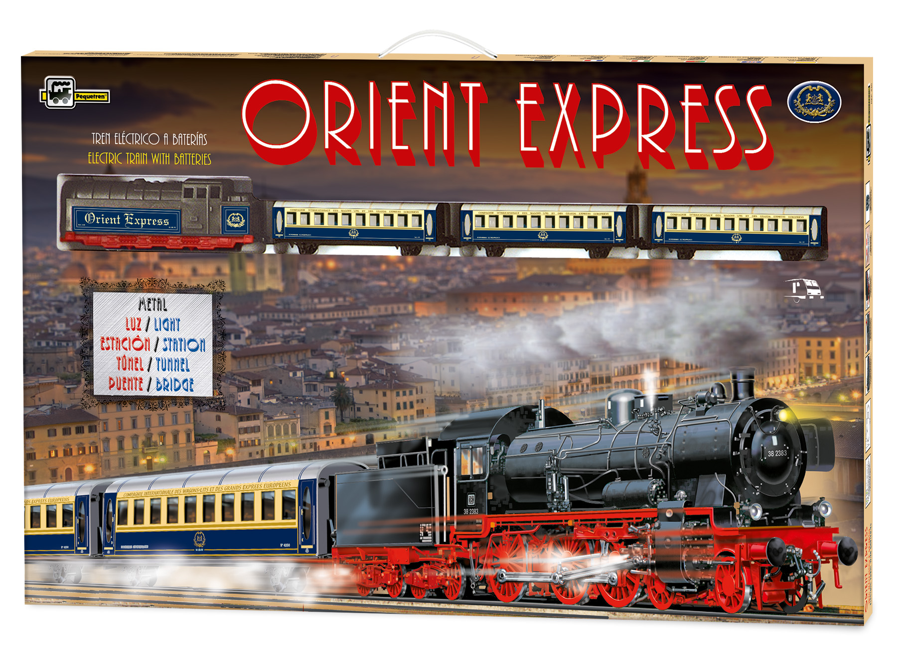 Pequetren 440 ORIENT EXPRESS se stanicí, mostem a tunelem