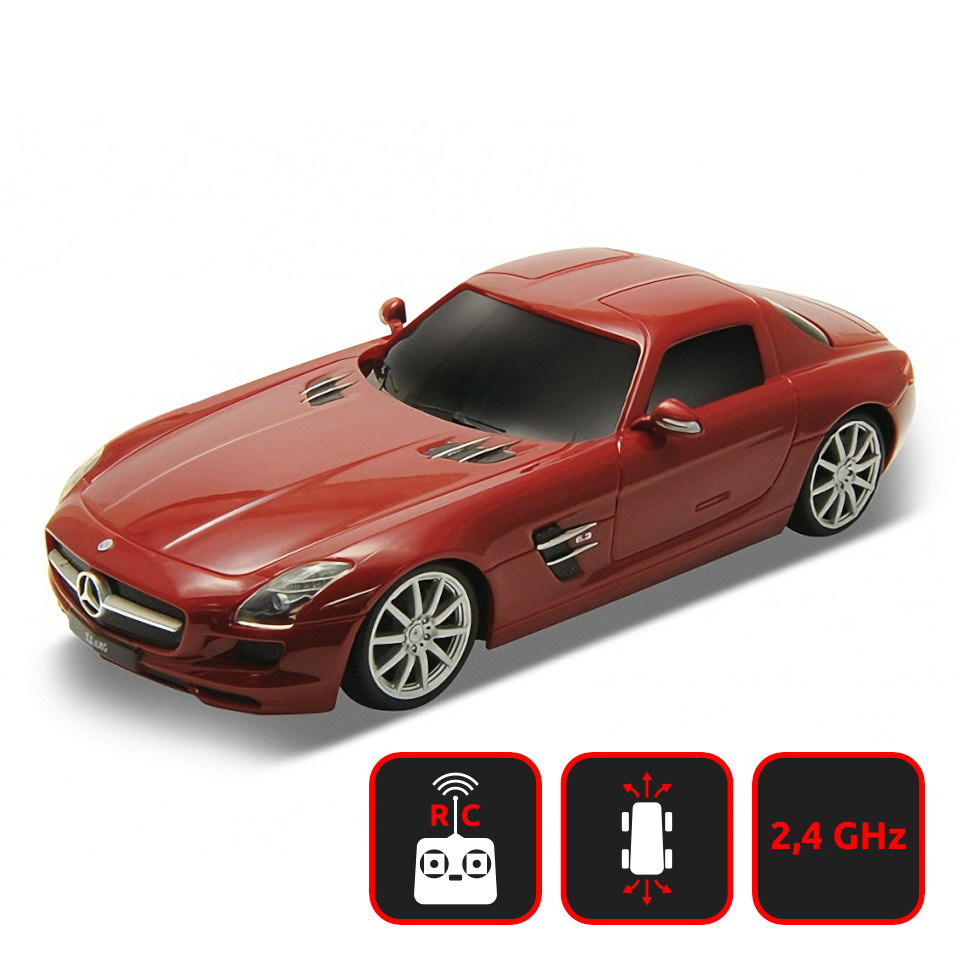 Welly RC model Mercedes-Benz SLS AMG 1:24 červený - Pygmalino