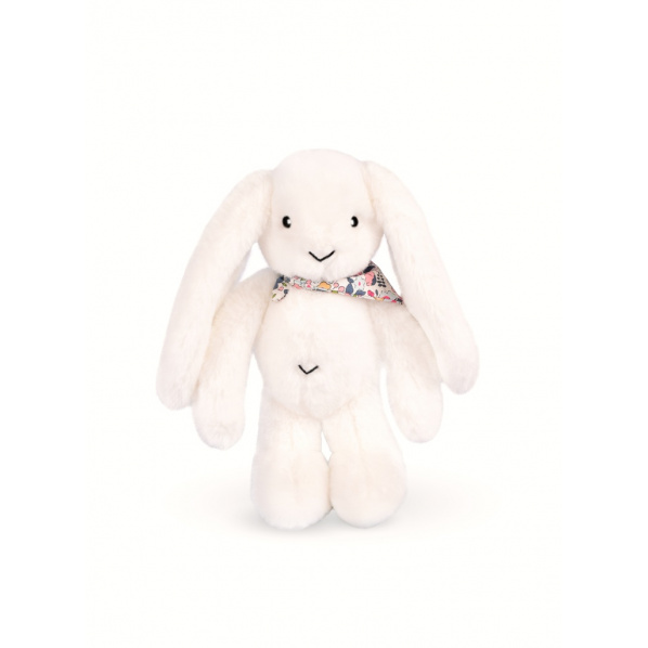 Doudou Plyšový králíček s šátkem bílý 35 cm