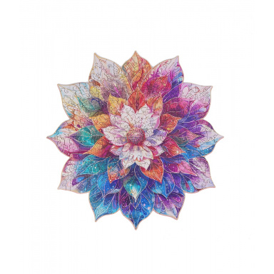 RoboTime Dřevěné puzzle Květinová mandala
