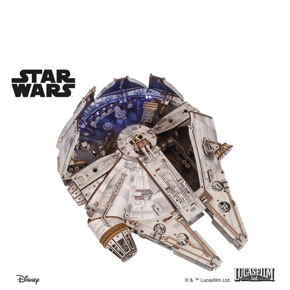 Ugears 3D dřevěná mechanická skládačka Millennium Falcon