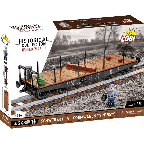 Cobi 6284 Německý železniční vagon Schwerer plattformwagen SSYS Cobi 6284 Německý železniční vagon Schwerer plattformwagen SSYS
