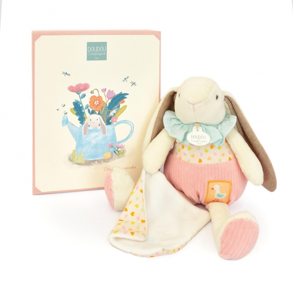 Doudou Dárková sada růžová Králíček Ciboulette s dečkou 28 cm Doudou Dárková sada růžová Králíček Ciboulette s dečkou 28 cm