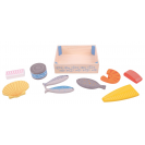 Bigjigs Toys Dřevěné mořské plody v krabičce