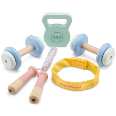 Dětský dřevěný fitnes set