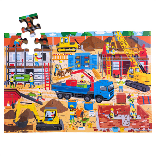 Bigjigs Toys Podlahové puzzle Staveniště 48 dílků