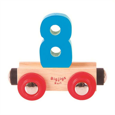 Bigjigs Rail Vagónek dřevěné vláčkodráhy - Číslo 8
