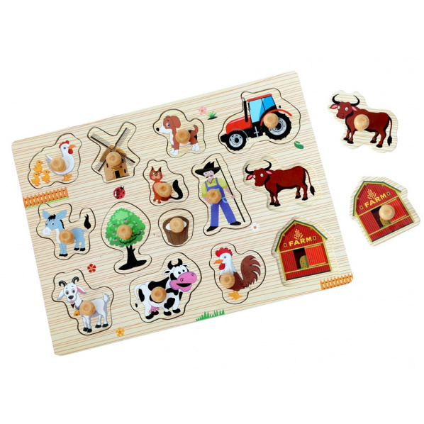2Kids Toys Dřevěné puzzle Farma 14 dílků