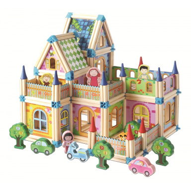 2Kids Toys Dřevěná stavebnice Zámek barevný