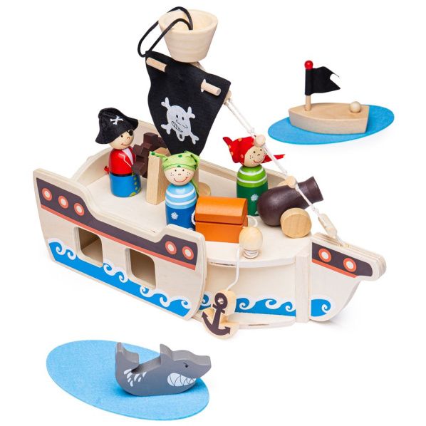 Bigjigs Toys Pirátská loď s piráty Bigjigs Toys Pirátská loď s piráty