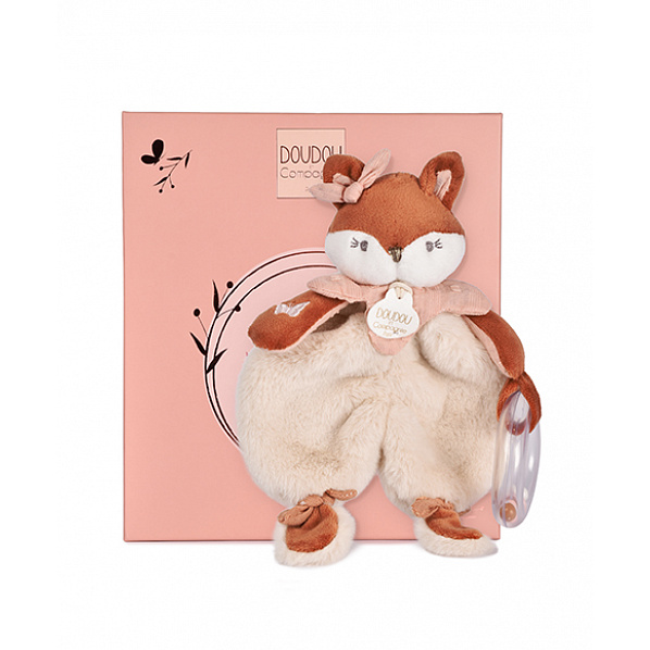 Doudou Dárková sada Plyšová liška Mina s chrastítkem 18 cm Doudou Dárková sada Plyšová liška Mina s chrastítkem 18 cm