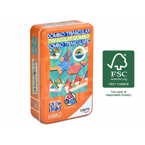 Cayro 108 - Domino Triangular Metal Box (FSC) Cayro 108 - Domino Triangular Metal Box (FSC)