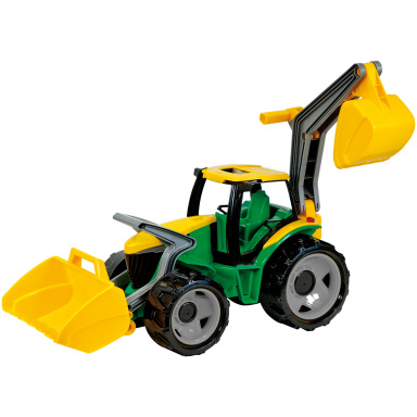 Lena Traktor se lžící a bagrem, zeleno žlutý, 107 cm