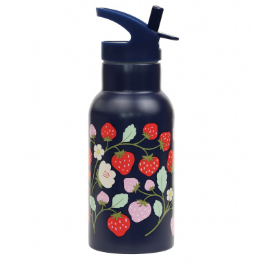 A Little Lovely Company - nerezová lahev na pití, 350 ml  - jahody
