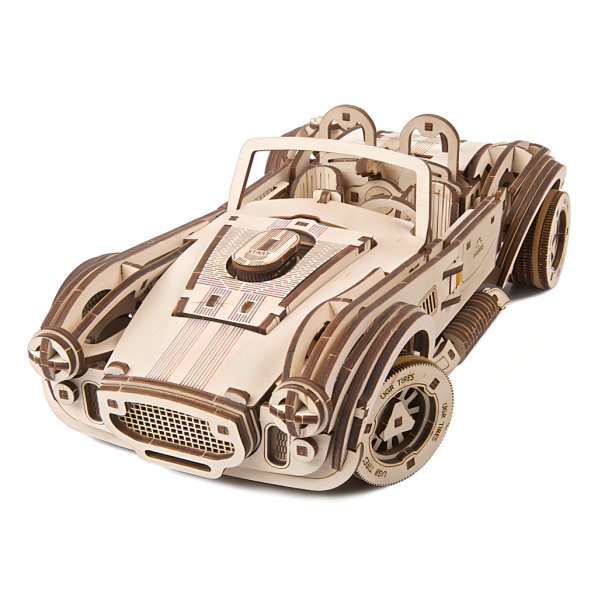 Ugears 3D dřevěné mechanické puzzle Driftující závoďák Cobra Ugears 3D dřevěné mechanické puzzle Driftující závoďák Cobra