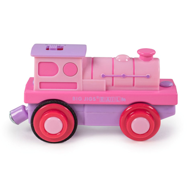 Bigjigs Rail Elektrická lokomotiva Silná růžovka Bigjigs Rail Elektrická lokomotiva Silná růžovka