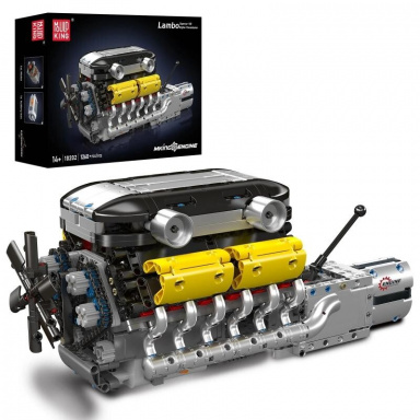 Mould King 10202 Automobilový 12válcový motor LAMBO V12 s převodovkou