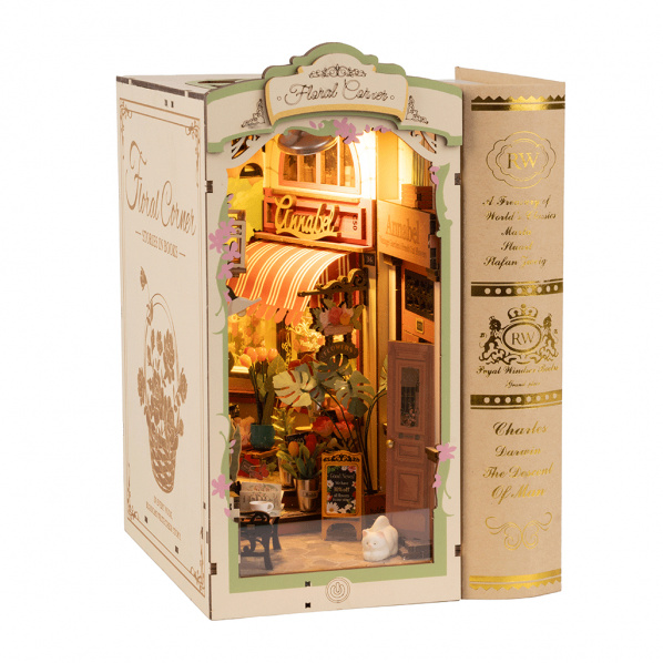 RoboTime Displej Zarážka na knihy Květinový koutek RoboTime Displej Zarážka na knihy Květinový koutek