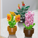 Mould King 24113 Mini květiny v květináči – Slunečnice, Třešňový květ, Květ fantazie