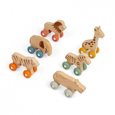 Bigjigs Toys Zvířátko na kolečkách Safari 1 ks