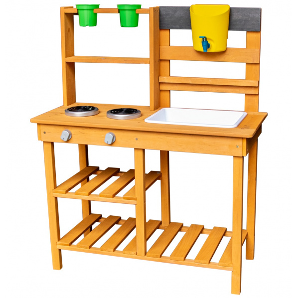 2Kids Toys Dřevěná zahradní kuchyňka s dřezem