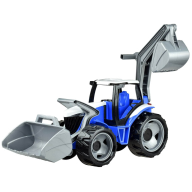 Lena Traktor se lžící a bagrem modro šedý, 107 cm