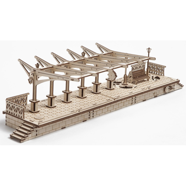 Ugears 3D dřevěné mechanické puzzle Železniční nástupiště Ugears 3D dřevěné mechanické puzzle Železniční nástupiště