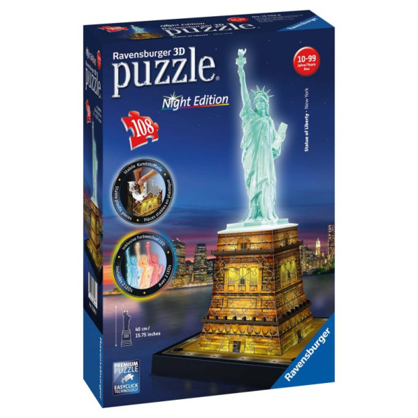 Ravensburger Socha Svobody 3D Noční edice 108 dílků