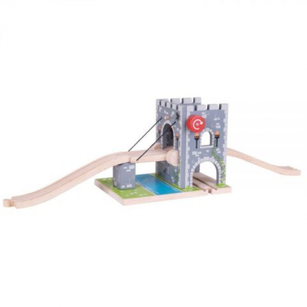 Dřevěná vláčkodráha Bigjigs Rail - Padací most - sleva Dřevěná vláčkodráha Bigjigs Rail - Padací most - sleva