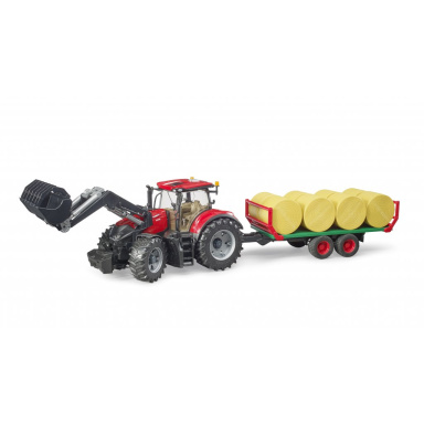 Bruder 3198 Traktor CASE IH OPTUM 300CVX + Vůz na balíky
