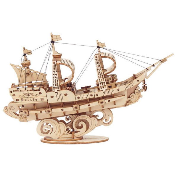 RoboTime dřevěné 3D puzzle Vojenská plachetnice RoboTime dřevěné 3D puzzle Vojenská plachetnice