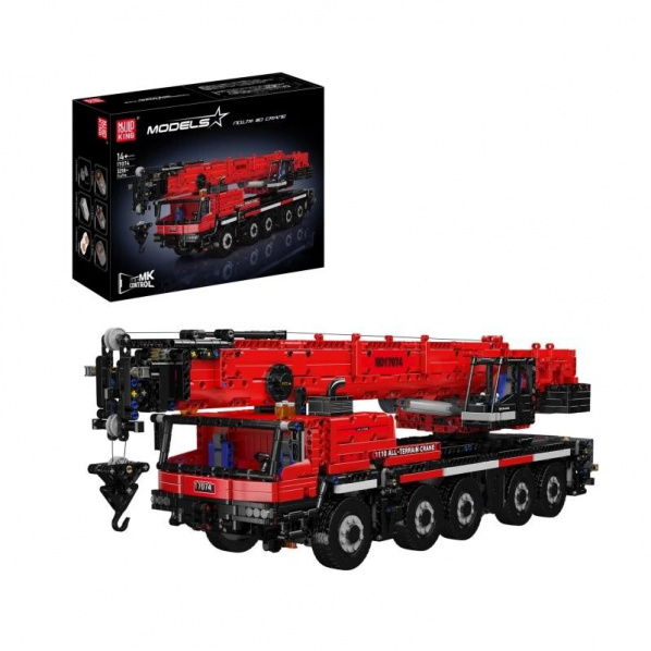 Mould King 17074 Červený autojeřáb R/C LTM 1110
