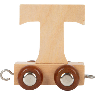 Dřevěný vláček vláčkodráhy abeceda písmeno T