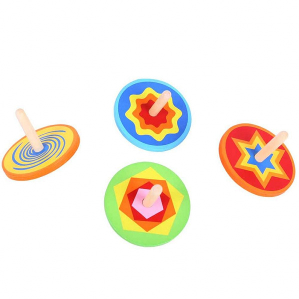Bigjigs Toys Dřevěná barevná káča 1 ks Bigjigs Toys Dřevěná barevná káča 1 ks