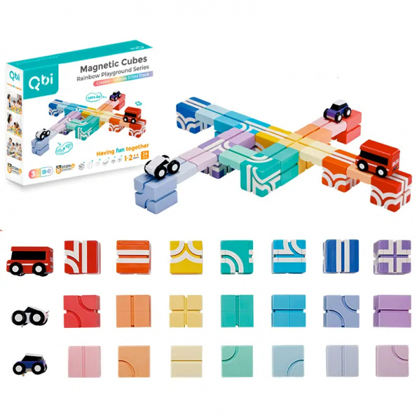 Qbi 129 Creator Infinite STEM Track – kreativní magnetická stavebnice s autíčky Qbi 129 Creator Infinite STEM Track – kreativní magnetická stavebnice s autíčky