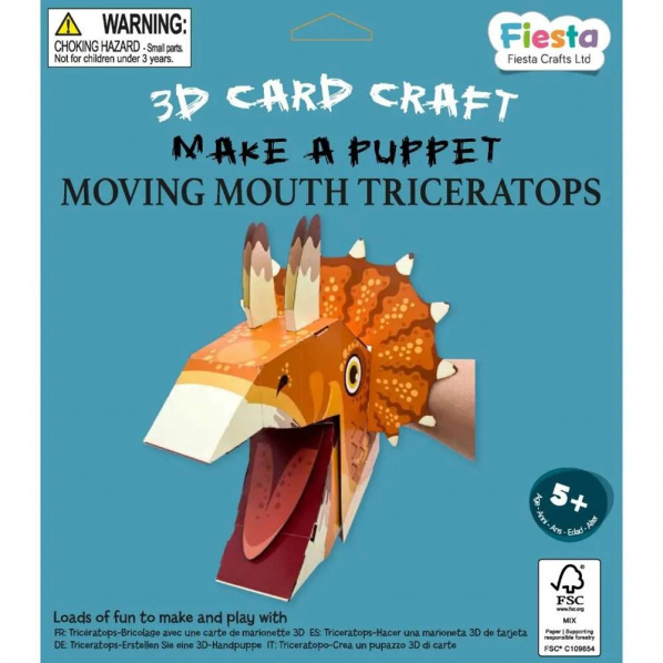 Fiesta Crafts Kreativní sada 3D loutka Triceratops Fiesta Crafts Kreativní sada 3D loutka Triceratops