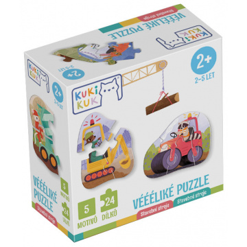 Betexa KukiKuk - Véééliké puzzle Stavební stroje