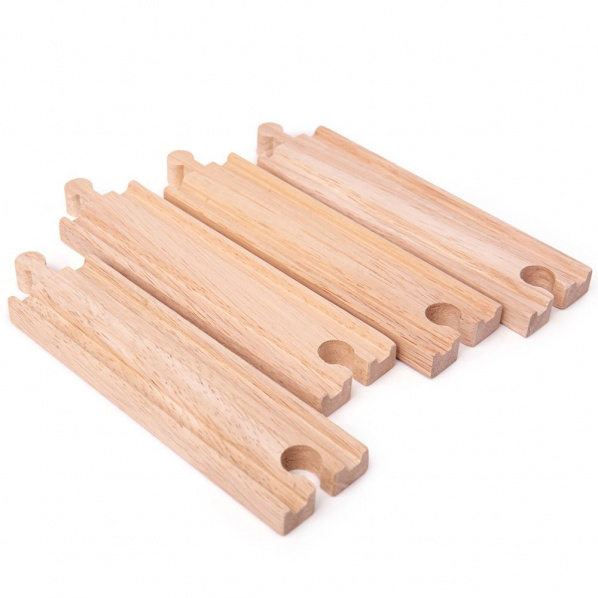 Bigjigs Rail Dlouhé rovné koleje 21 cm 4 ks Bigjigs Rail Dlouhé rovné koleje 21 cm 4 ks
