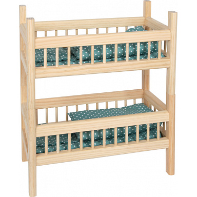 small foot Dřevěná patrová postel pro panenky přírodní