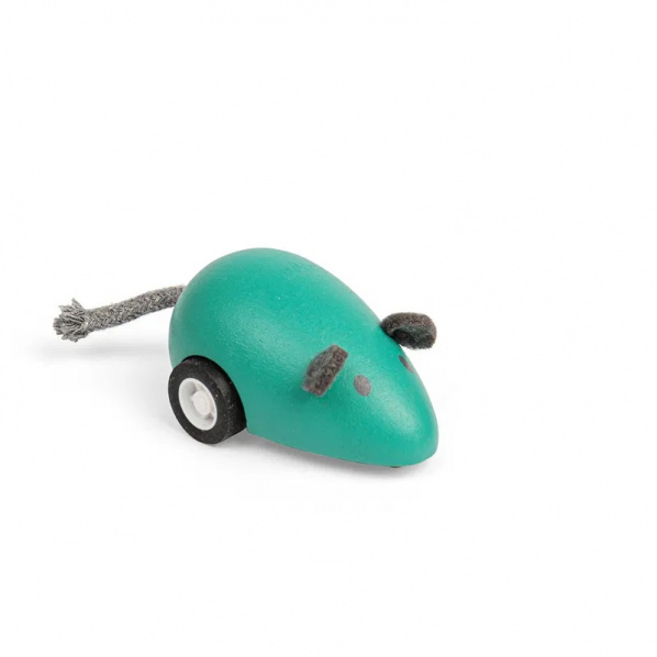 Bigjigs Toys Dřevěné natahovací zvířátko 1 ks Myš zelená Bigjigs Toys Dřevěné natahovací zvířátko 1 ks Myš zelená