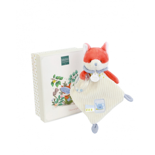 Doudou Dárková sada Plyšová liška Romarin s chrastítkem 21 cm Doudou Dárková sada Plyšová liška Romarin s chrastítkem 21 cm