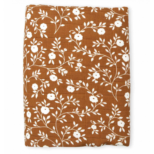 A Little Lovely Company - Mušelínová osuška XL, blossom - caramel A Little Lovely Company - Mušelínová osuška XL, blossom - caramel