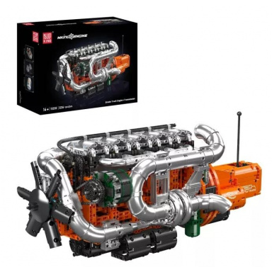 Mould King 10200 Řadový 6válcový motor Scania s převodovkou