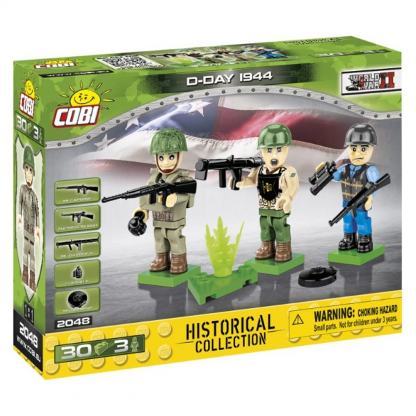 Cobi 2048_PO 3 figurky s doplňky – D Day 1944 Cobi 2048_PO 3 figurky s doplňky – D Day 1944