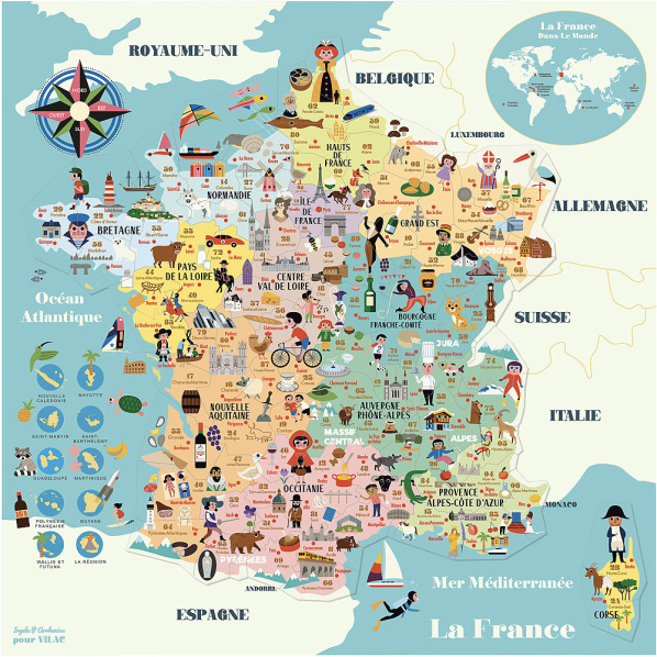 Vilac Magnetická mapa Francie