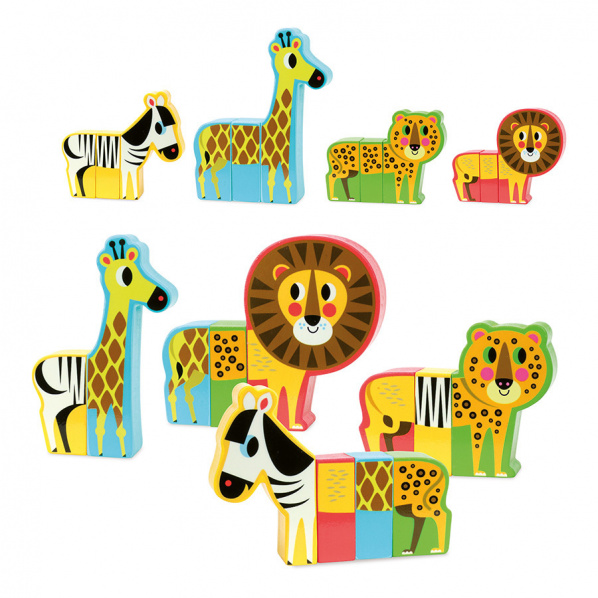 Vilac Dřevěné puzzle Veselé safari Vilac Dřevěné puzzle Veselé safari