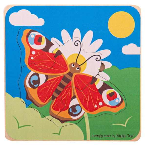 Bigjigs Toys Vkládací puzzle životní cykly motýla Bigjigs Toys Vkládací puzzle životní cykly motýla