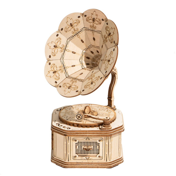 RoboTime dřevěné 3D puzzle Starožitný gramofon RoboTime dřevěné 3D puzzle Starožitný gramofon