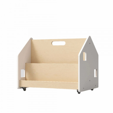 BusyKids Oboustranná knihovna na kolečkách bílá