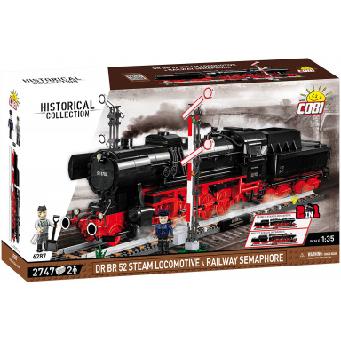 COBI 6287 Německá parní lokomotiva a návěstidlo DR BR 52 
